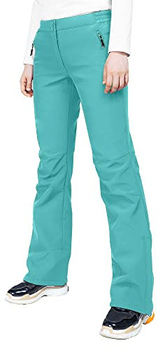 33,000ft Damen Skihose Outdoorhose Wasserdicht Winddichte Softshellhose Warme Gefütterte Trekkinghose Atmungsaktive Schnelltrocknende Thermohose Wanderhose Winter Ski Pants Women Türkis 46 * 31L