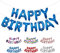 Blue Happy Birthday Balloons, 16 Inch Foil Letter Banner Balloons Self Inflating for Birthday Decorations