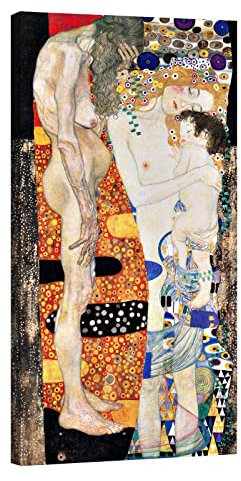 canvashop Quadro Klimt Le Tre Età Della Donna cm 60x30 Stampa Su Tela Canvas Quadri Moderni Soggiorno Arredo Casa Arte