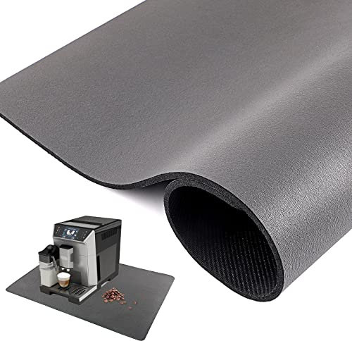 Kaffeemaschine Abtropfmatte, 40 * 50cm Schnelltrocknend Abtropfmatte Geschirr,Geschirr Trockenmatte für Geschirrregal, Küche, Kaffeemaschine, Bad, Theke, Bar (Grau)