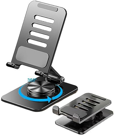 Verstellbar Handy Ständer Tisch,360° Drehbarer Faltbarer Tablet Handy Halterung,Multi-Winkel Einstellbar Schreibtisch Handyhalter kompatibel mit alle Smartphones,iPhone 15 14 13 Pro,iPad,Tablet 4-11''