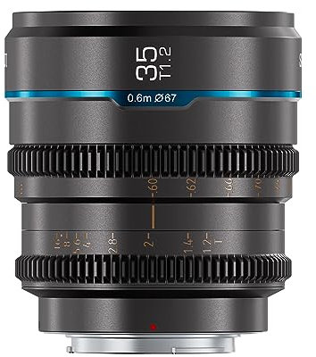 SIRUI Night Walker 35mm Lente de Cine con Enfoque Manual, Lente de Gran Apertura T1.2 con Montura S35 para M4/3 Montura Cameras, para BMPCC4K, GH5II,GH6, Z CAM (MS35M-G, MFT Montura, Gris)