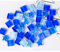 200g Bunte Kristall-Mosaik-Glasfliesen zum Basteln, Quadratisch und Stern kleine Mosaikglasstücke für Badezimmer, Küche, Heimdekoration(blau)