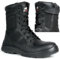 Taskforce - Stivali da combattimento da uomo, in pelle nera, con puntale in acciaio, leggeri, impermeabili, scarpe da pattuglia militare S1P SRC con cerniera e lacci, taglia, Nero , 42 1/3 EU