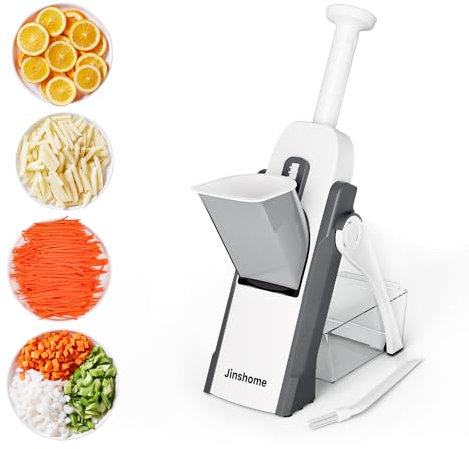 Jinshome Safe Vegetable Mandoline Slicer, Thickness Adjustable, Potato Slicer, Tomato Chopper, Onion Cutter, Multifunctional Kitchen Food Fruit Chopper