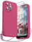 SURPHY kompatibel mit iPhone 15 Pro Hülle Silikon mit Band & Displayschutzfolie 6,1 2023, Handyhülle iPhone 15 Pro Case mit Kameraschutz, iPhone 15 Pro Schutzhülle, Hibiskus