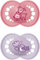 MAM Original Pure® Schnuller im 2er-Set, 16+ Monate, aus nachhaltigen, biorelierbaren Materialien, SkinSoft Silikon mit MAM Schnullerhülle, rosa/lila (Motive können variieren)