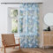 Fusion - Single Net Curtain for Windows W55 x L72 (140 x 182cm) - Voile Curtain for Bedroom/Living Room - Tropical Leaf/Ferns Sheer Curtain - Tropical Collection, Teal