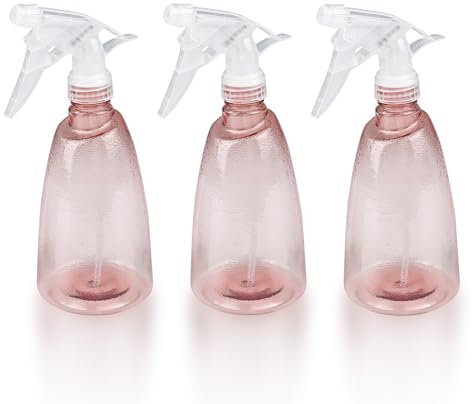 Gvolatee 3 Piezas Botella Pulverizador 500 ml, Plastico Gatillo Botellas de Spray Vacías, Rellenable Transparente Atomizador Agua, para Regar Plantas de Jardín, Limpieza, Pelo, Aceites Esenciales