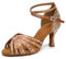 YCALCP Scarpe da Ballo Latino Donna Aperte in Punta Strass Tango Salsa Prestazioni Scarpe da Ballo,QRX506-marrone-7.5CM,38 EU