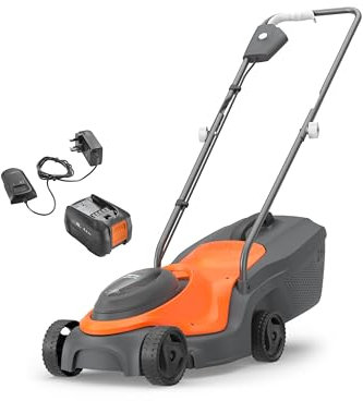 Flymo 18V SimpliMow 300 4.0Ah Battery Cordless Lawnmower with Battery and Charger, Cuts up to 150m², Close to Edge Cutting, Lightweight, Easy to Empty