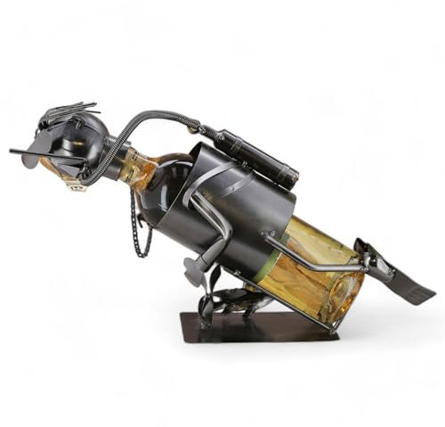 MIJOMA Eleganter Weinflaschenhalter Taucher, Dekoratives Eisen-Design, 23x40cm, Perfekt für Heim & Bar