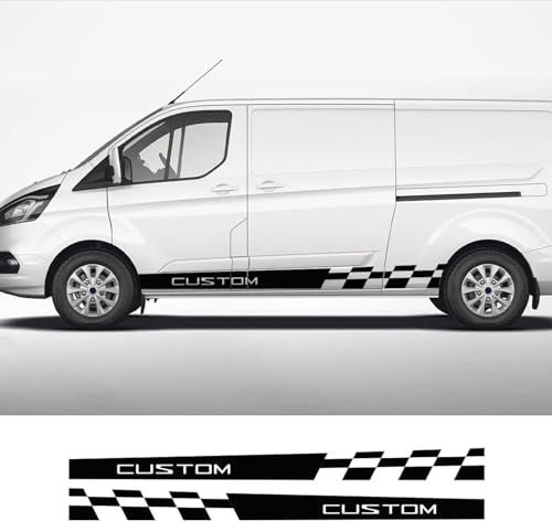 LIOUFTT 2 Teile/los Autoaufkleber, passend für Ford Transit Tourneo Custom Sport MK7 MK8 MK9 Lange Streifen Vinyl Aufkleber Autozubehör