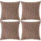 Ci & Ci 4er Set Boho Deko Kissenbezug 40x40 cm, Hellbraun Kissen Sofakissen Dekokissen Zierkissen, Flauschig Kissenbezüge Kissenhülle für Sofa Couch
