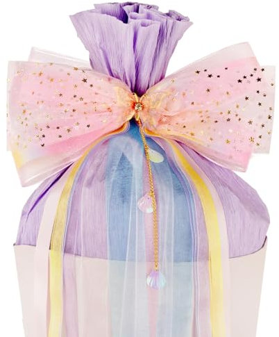 BOFUNX Schultütenschleife Rosa Schultüte Schleife Schmetterling Zuckertüten Schleife für Mädchen - 60×20cm Schleife Schultüte Zuckertüte Deko Schulanfang Einschulung Deko