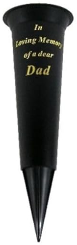 Special Graveside Memorial Grave Spiked Flower Vase In Loving Memory Special Memorial Vase for Graves - Plastic Cemetery Flower Holder with Spike, (2, Dad)