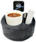 Couch Cup Holder Pillow, Sofa and Bed Organizer Caddy for Drinks, Remotes, Phones (Gray)