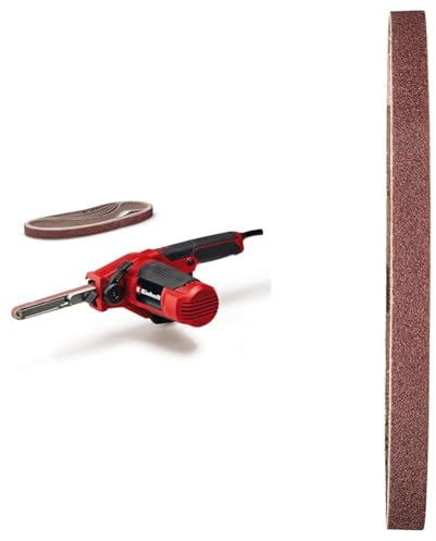 Einhell Bandfeile TC-BF 500 E (500 Watt, Geschwindigkeit bis 1.700 m/min, Dauerlaufarretierung, integrierte Staubabsaugung, Drehzahlelektronik, inkl. 41x Schleifbänder)