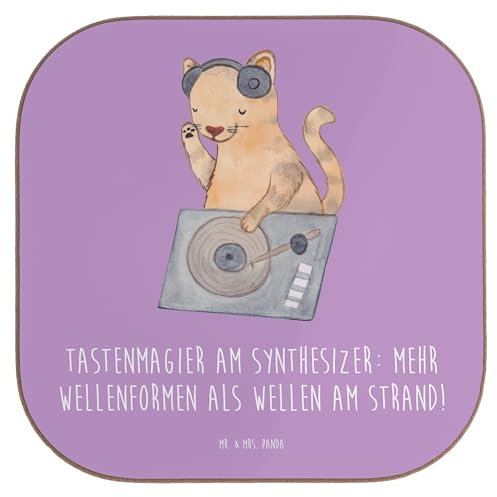 Mr. & Mrs. Panda Bierdeckel Synthesizer Magie - Geschenk, Wellenformen, Musikschüler, Sound-Design, Untersetzer für Gläser, Instrument Lernen,