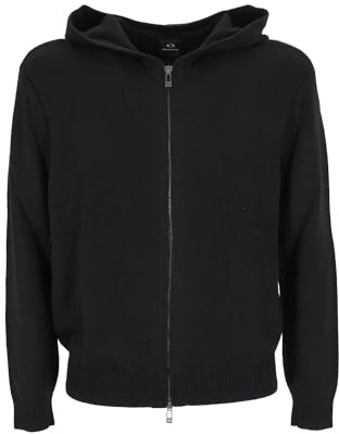 Armani Exchange Herren Cozy, Long Sleeve Back Logo Patch Hood Cardigan Sweater (1er Pack)