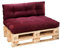 Bodyprotect Palettenkissen Outdoor & Indoor, 2er Set aus Sitzkissen 120 x 80 x 12 cm + Rückenlehne 120 x 40 cm, Paletten Kissen, hochwertiger Möbelstoff in dunkelrot
