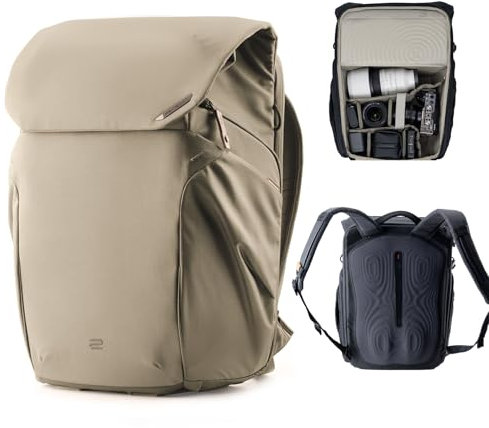 PGYTECH OneGo 2 Kamerarucksack 20L mit Laptop/iPad-Fach Wasserdichter Kamerarucksack für urbane & Reisefotografie – kompatibel mit Sony/Canon/Nikon/DSLR/SLR spiegellosen Kameras,Sand Khaki