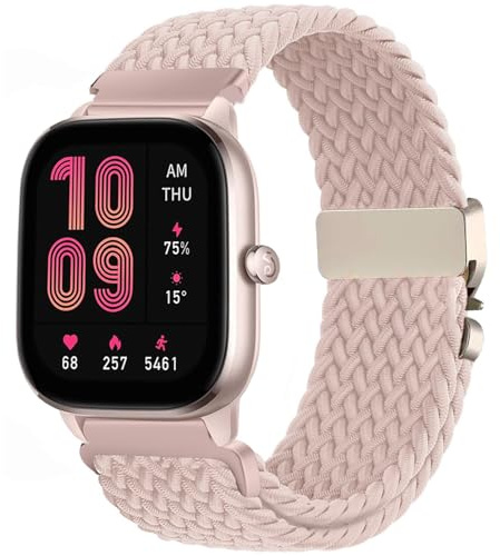 VELULYX Nylon Flechtband Kompatibel mit Amazfit GTS 4/GTS 4 Mini/GTS 3/GTS 2/GTS 2 Mini/GTS 2e/GTS, 20MM Elastisches armband für Amazfit Bip 3/Bip 3 Pro/Bip U/Bip U Pro/Bip S/Bip S Lite