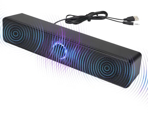 Fierudeng Barre de son pour TV, barre de son d'ordinateur, amplification du volume, basses profondes, système de son sans fil pour PC, téléviseur, ordinateur portable, projecteur