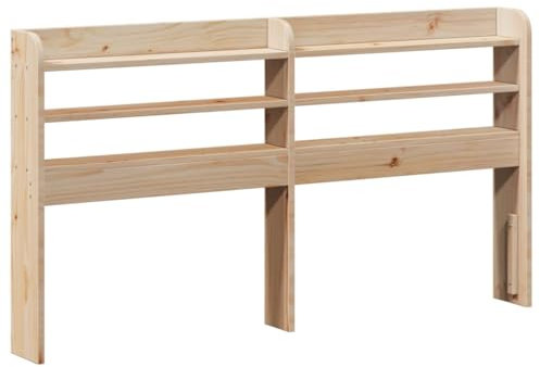 Eleganz 150 cm Kopfteil mit Ablagen aus Massivholz Kiefer - Schrank & Nachttisch Ersatz für mehr Stauraum - Robustes Bett-Zubehör für Schlafzimmer