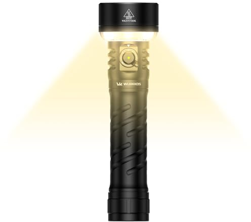 Wurkkos TS27 Linterna LED recargable con luz bidireccional, 3200 lúmenes | 845 metros linterna largo alcance, recargable USB Tipo-C, 3 modos de luz, impermeable IP68 para camping y emergencias
