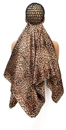 ROSEBONY Wrap Cap Hair Net with Scarf, Heatless Silk Press Hair Care, Shower Cap (color-3)
