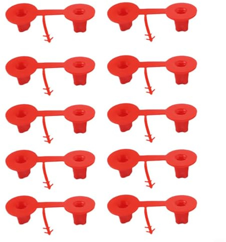 10 Stück Wiederverwendbare PU-Schaum Düsen für Decke und Wand, Polyurethan Sprühdüsen Rot 5,5 x 2 cm, Gleichmäßige Verteilung ohne Tropfen für Dämmprojekte