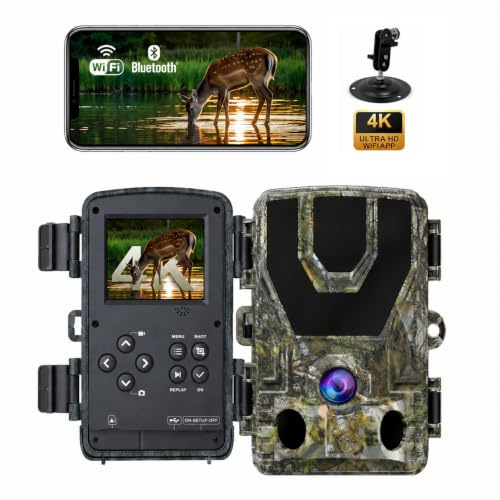 HAZA Caméra de Chasse WiFi 4K, Piège Photo Vision Nocturne, IP66 Animaux | WiFi, Vision Nocturne Infrarouge 940nm, Détection 0,1s, Angle 120°, Carte SD 32Go, IP66 Extérieur sans carte SD