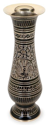 Zap Impex ZPBFV-8 Blumenvase aus Messing, für Zuhause, Büro, Wohnzimmer, Bett, Wandbilder, Dekoration, Schwarz, L