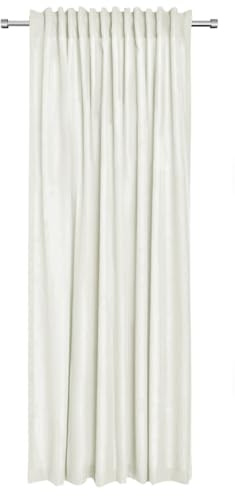 Rollmayer Vorhänge mit Tunnelband Kollektion Vivid (Ecru 2, 135x150 cm - BxH - 2 er Pack) Blickdicht Uni einfarbig Gardinen Schal für Schlafzimmer
