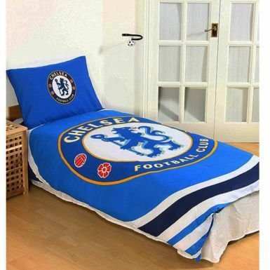 Chelsea Official FC Single Duvet Cover Set With Pillowcase (Reversible)