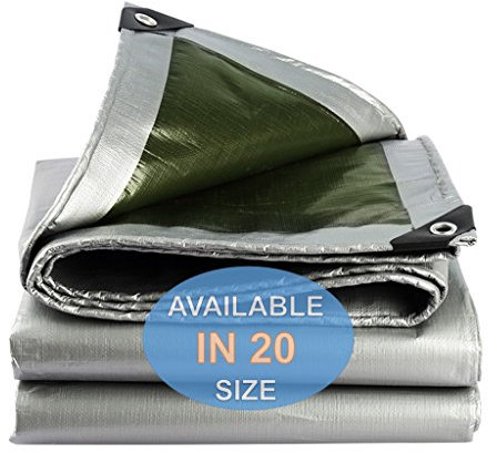 Silber LKW Tarps Heavy Duty Wasserdicht, UV-beständig Silber Plane mit Ösen, Mehrzweck Outdoor Plane Cover für Boot, Camping, Zelt, Regenschutz, 12 Mil Dick (größe : 4 x 4m)