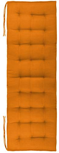 Brandsseller Bankkissen 120x40x4 cm Sitzkissen Polster Bankauflage mit Haltebändern Sitzpolster für Indoor Outdoor gesteppt - Orange