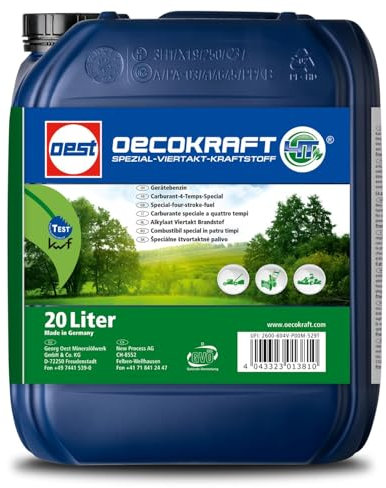 OEST Oecokraft® 4T | Alkylatbenzin | Sonderkraftstoff | Rasenmäher- und 4T Notstromaggregat Benzin - 20 Liter