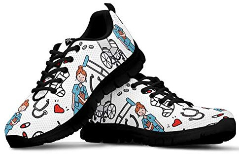 POLERO Sneaker Zapatillas de Deporte Multicolor con Imagenes Encantadoras para Dama Mujer con Cordones 36-45 Talla Europea