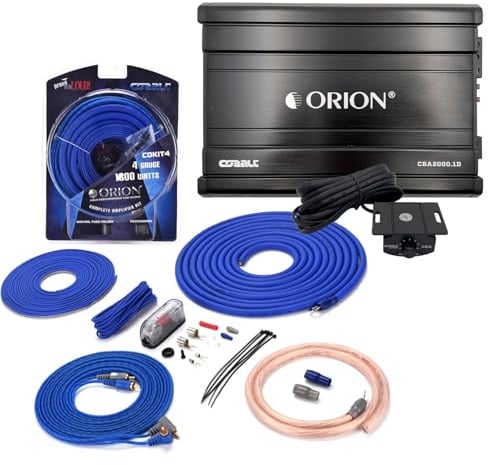 ORION CBA2000.1D Amp 2000W Max Amplifier + COKIT4 4GA Wiring Kit Combo for Car Audio VC Systems