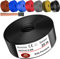 MAS Premium Von 5 bis 100m Aderleitung H07 V-K 6 mm² Schwarz, Braun, Dunkelblau, Grüngelb, Grau, Rot oder Hellblau Einzelader flexibel (Schwarz, 25m)