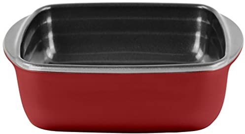 Pirofila Antiaderente in Vetro Borosilicato Quadrata Rossa 20 x 17 x 6 cm