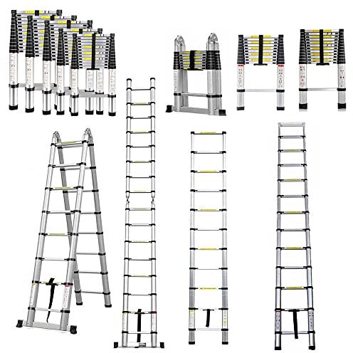 Teleskopleiter aus Aluminium, Teleskopleiter, ausziehbar, Teleskopleiter, faltbar, Loft Ladder, zertifiziert nach EN131, belastbar bis 150 kg, 3,2 m