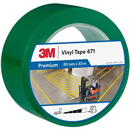 3M Nastro in vinile 471 verde, 50 mm x 33 m,spessore: 0,13 mm
