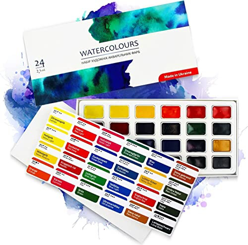 7 Artists Aquarellfarben Aquarellfarben Set Rosa Studio 24 | Aquarellfarben Kasten | Aquarellkasten für Künstler | Aquarellfarben Flüssig | Watercolor Aquarelle | Watercolor Paint