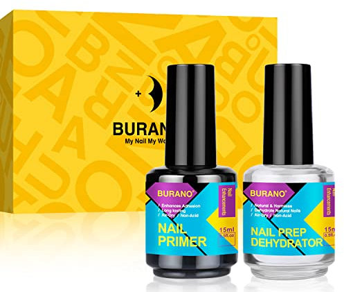BURANO Deshidratador e Imprimación para Preparación de Uñas Naturales, para Pulidos y Geles Acrílicos, Conjuntos de Geles Con Gel Artístico para Lámparas