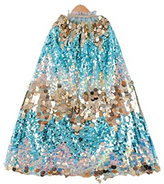 AIMEJZM 65cm Mädchen Prinzessin Cape Bunte Prinzessin Glänzende Umhang Fancy Dress Kostüm Party Cosplay