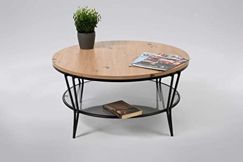 M2 Kollektion Couchtisch Florenz 2 in schwarz, B/H/T = 80x40cx80cm