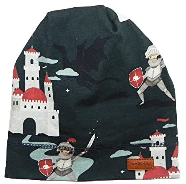 Walkiddy Mütze aus Baumwolle (Bio) 55/57, Castleland, Grün - Nachhaltige, ökologische und Faire produzierte Bio Babykleidung und Kinderkleidung - GOTS Zertifiziert, maschinenwaschbar